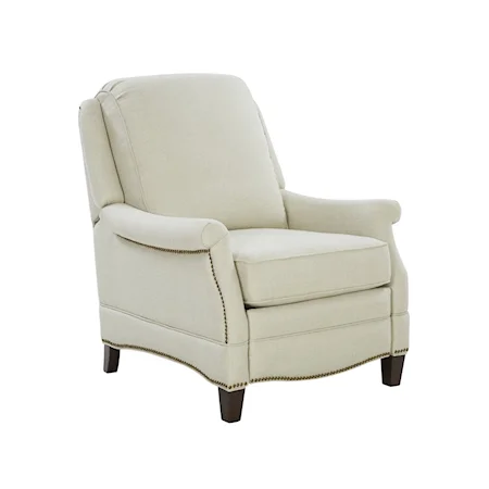 Transitional Push Back Recliner with Nailheads