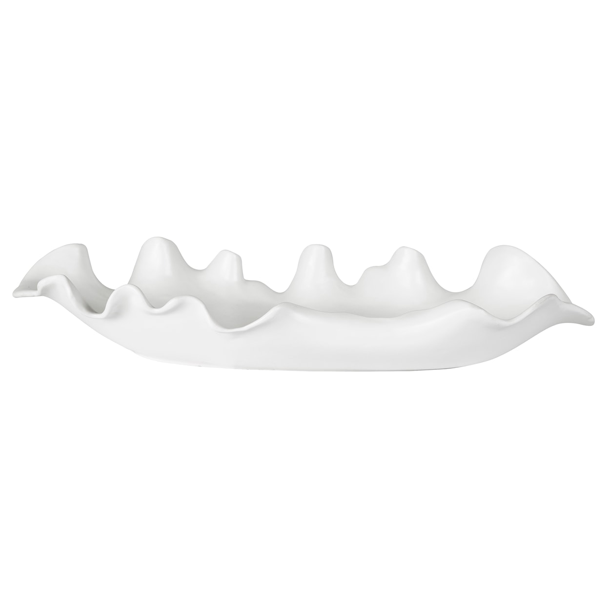 Uttermost Ruffled Ruffled Feathers Modern White Bowl