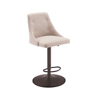 Contemporary Adjustable Beige Barstool