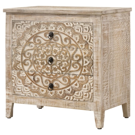 Mariska 3-drawer Wood Mandala Cabinet