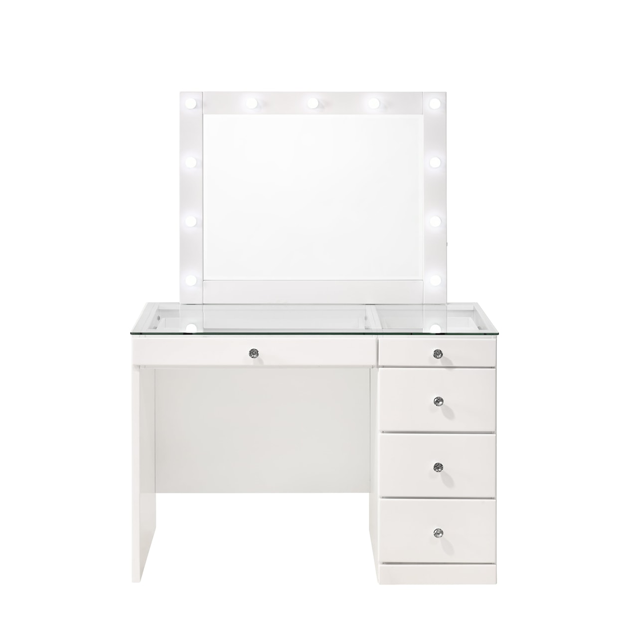 Crown Mark Morgan Vanity Desk with Stool and Mirror