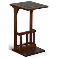 AUGUSTA BROWN CHAIRSIDE TABLE | WITH STORAGE