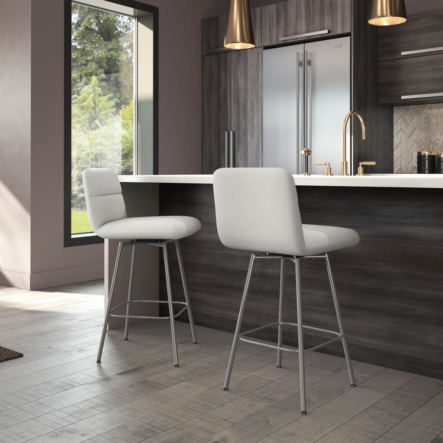 Amisco Niles Upholstered Counter Height Swivel Stool