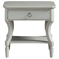 Transitional French Gray Night Table