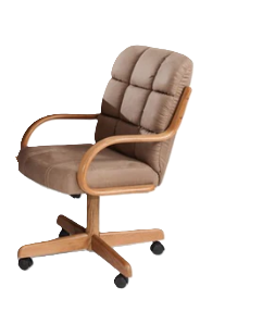 Swivel Wood Arm Chair with Casters