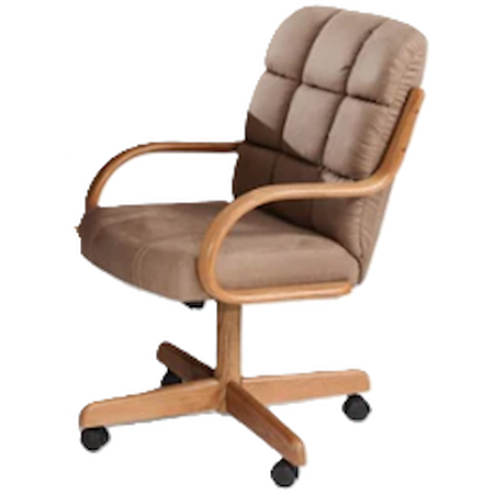 Swivel Wood Arm Chair with Casters