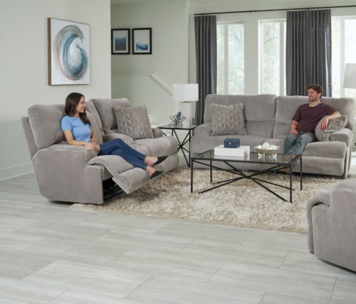 Casual 2-Piece Power Lay Flat Living Room Set