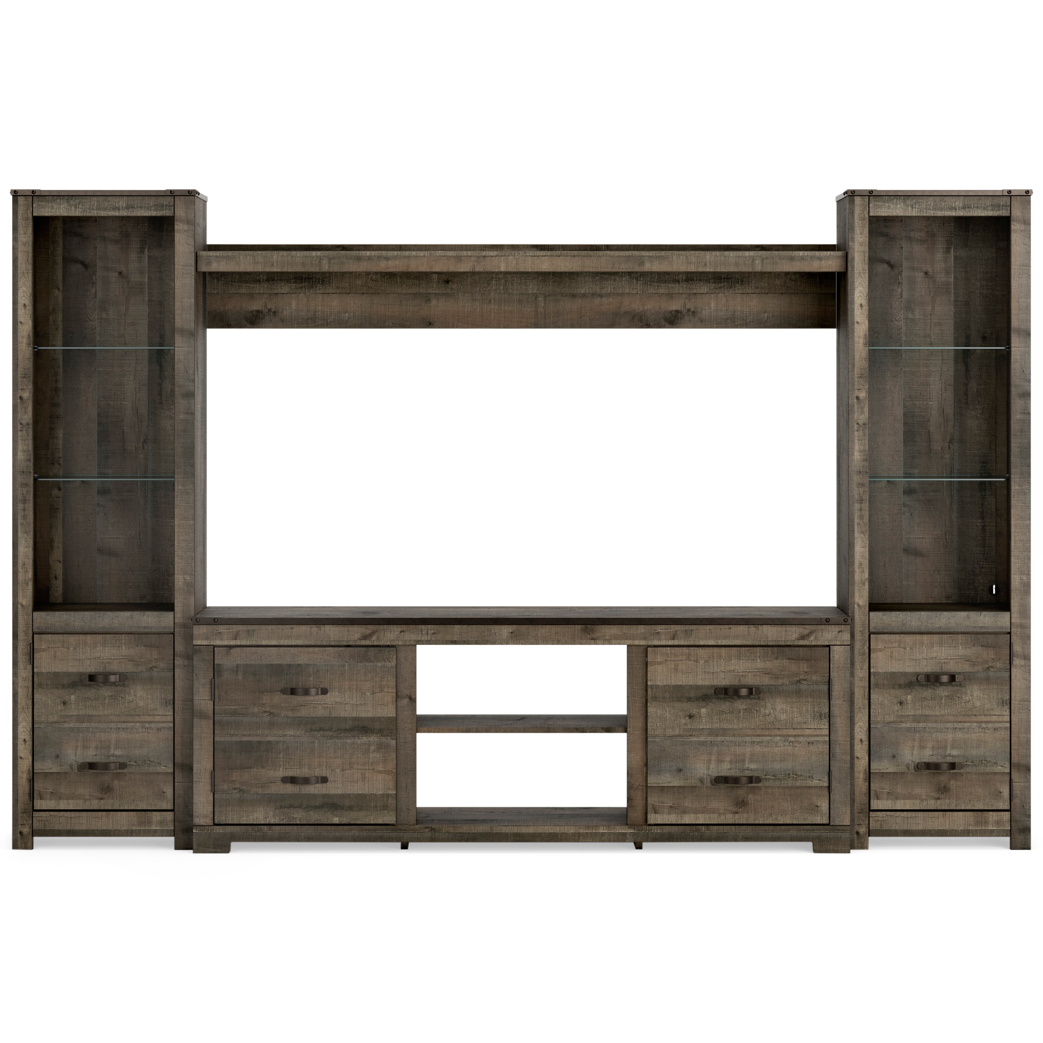 Signature Design By Ashley Trinell W446W13 Trinell Rustic 4-Piece ...