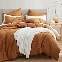 LINEN CARAMEL 3PC DUVET SET S.QUEEN