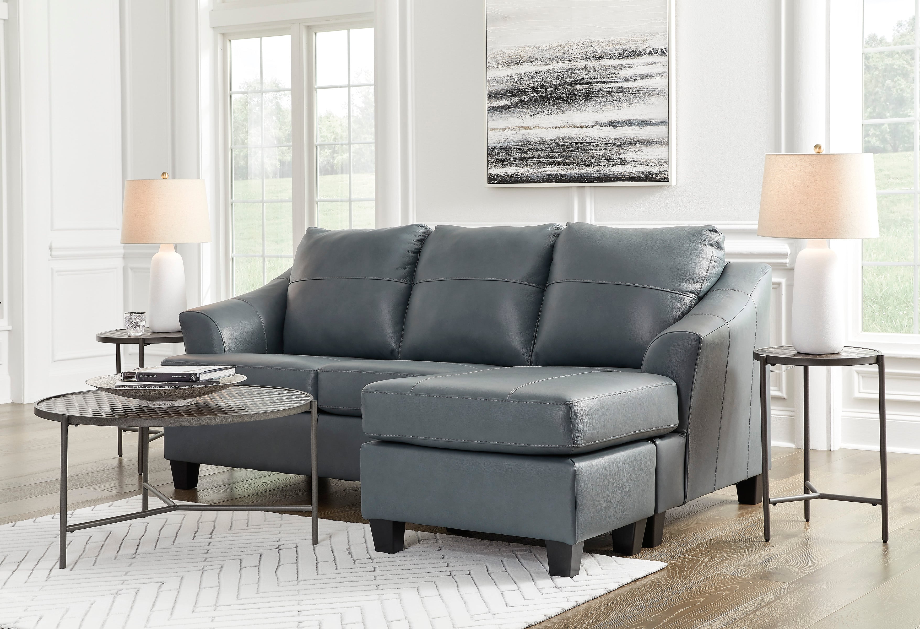 Signature Design By Ashley Genoa 4770518 Leather Match Sofa Chaise ...