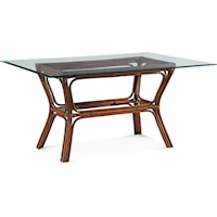 Tropical Dining Table with Glass Top
