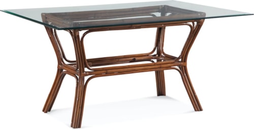 Tropical Dining Table with Glass Top