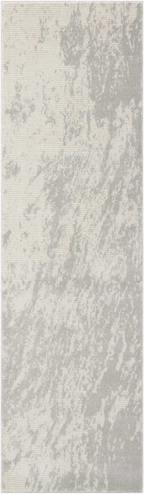 2'2" x 7'6" Ivory/Grey Runner Rug