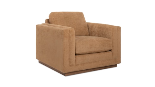 Contemporary Upholstered Chair with Plinth Base