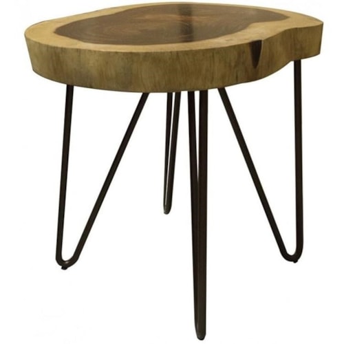 Rustic Live Edge Solid Wood Chair Side Table