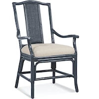 Coastal Dining Side Chair with Upholstered Seat