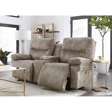 Manual Space Saver Loveseat with Console