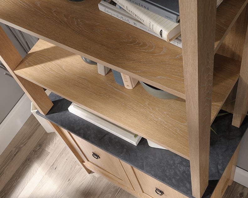 3-Shelf Double Door Bookcase