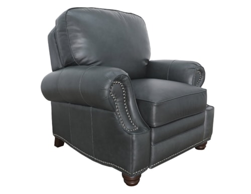 Traditional Push Back Recliner with Nail Head Trim