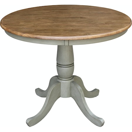 Transitional Round Table with Single Pedestal Base