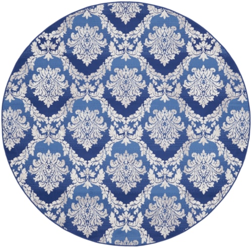 8'  Blue Round Rug