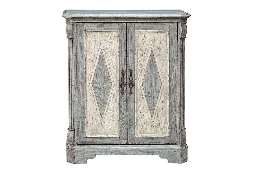 Accents Two-Tone Farmhouse Style Bar Cabinet by Accentrics Home at Corner Furniture