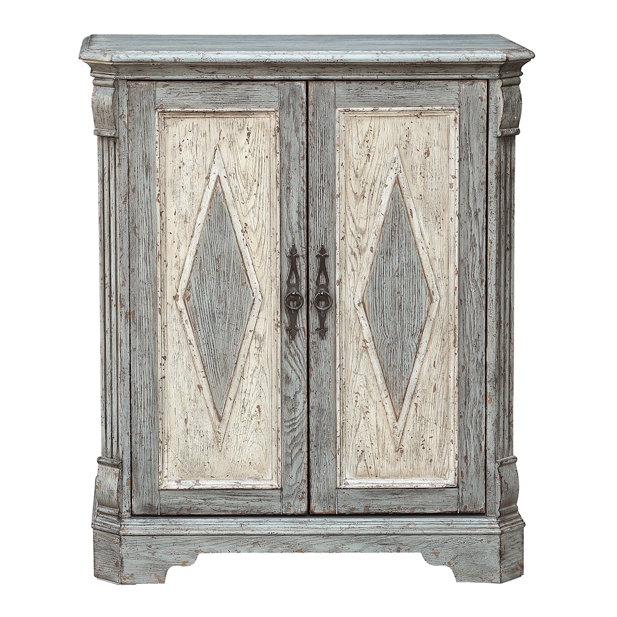 Accentrics Home Accents Two-Tone Farmhouse Style Bar Cabinet
