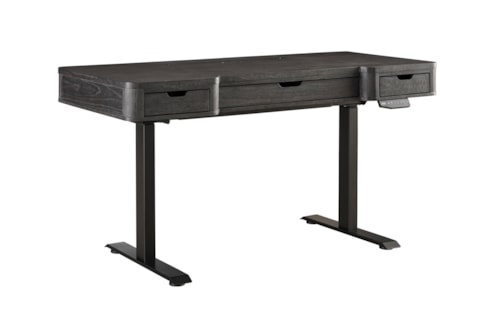 Contemporary 60" Adjustable Lift-Top Desk with Charging Station