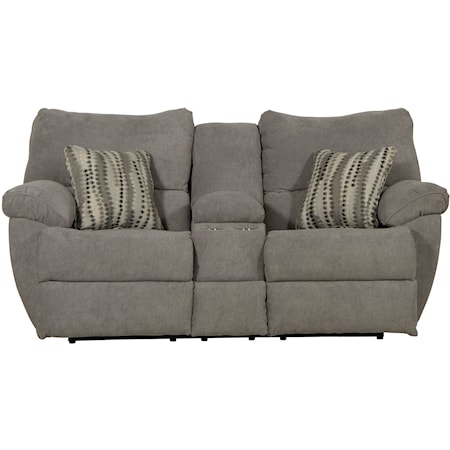 Power Lay Flat Reclining Console Loveseat with Cup Holders