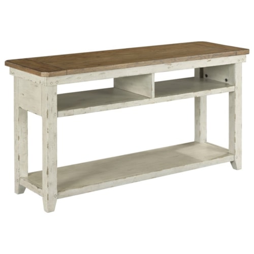 Farmhouse Sofa Table with 3 Shelves