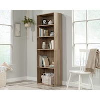 Transitional 5-Shelf Bookcase with Adjustable Shelves