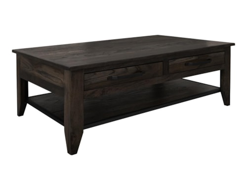 Transitional 4-Drawer Cocktail Table with Casters