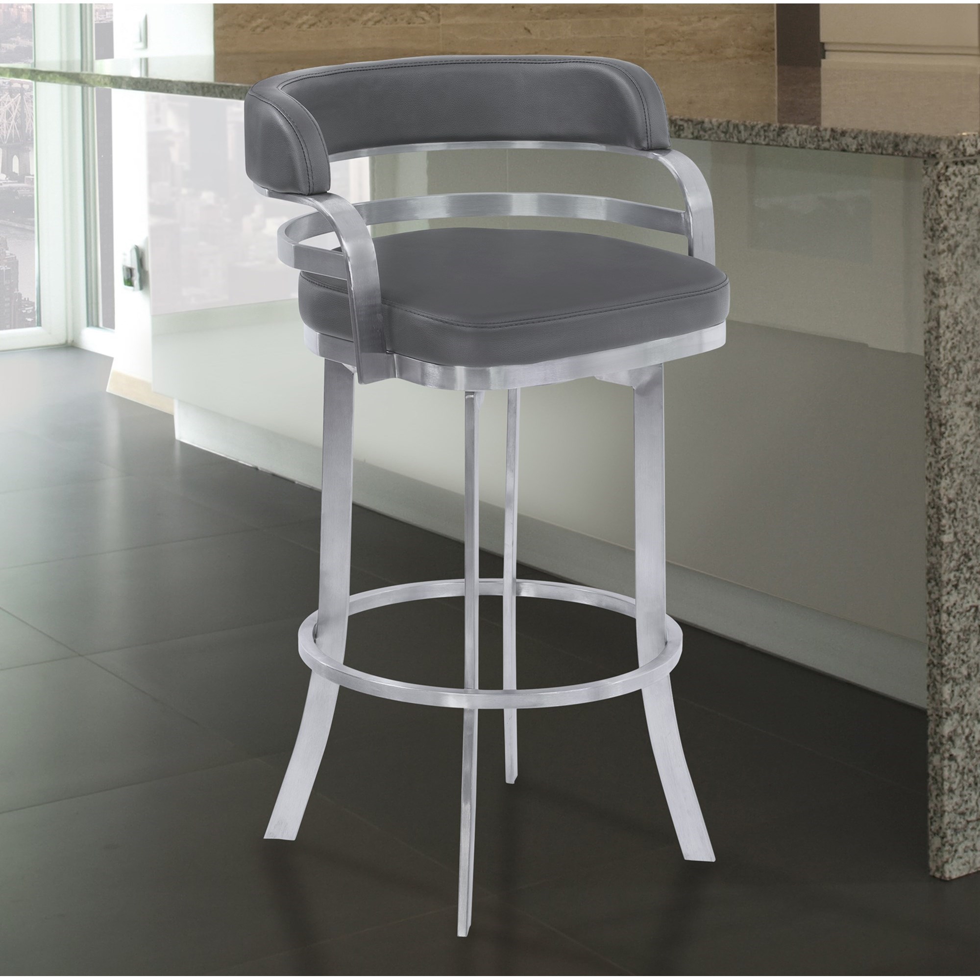 Armen Living Prinz 26" Counter Height Metal Barstool