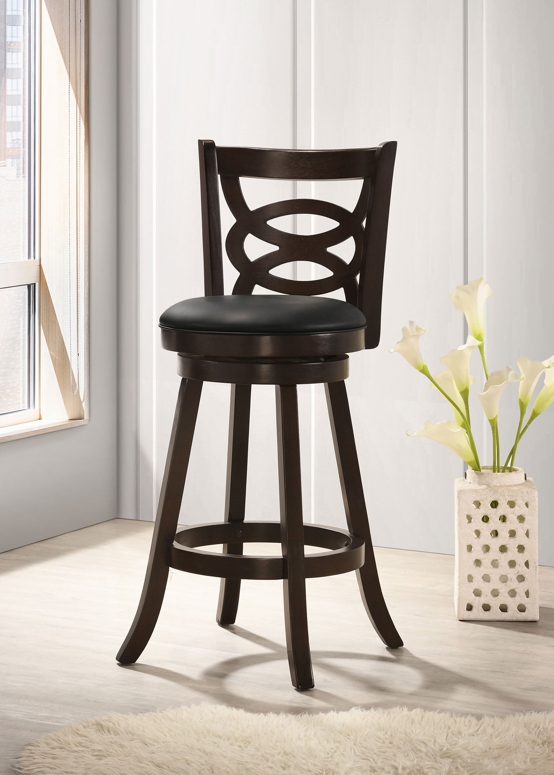 Calecita Wood Swivel Bar Stool