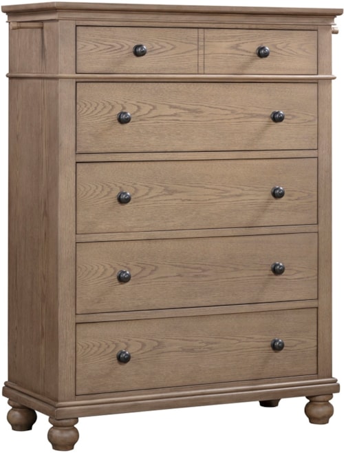 Traditional 5-Drawer Chest with Pullout Valet Rods