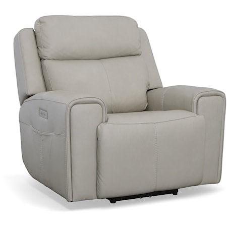 Transitional Power Recliner with Power Headrest & Lumbar