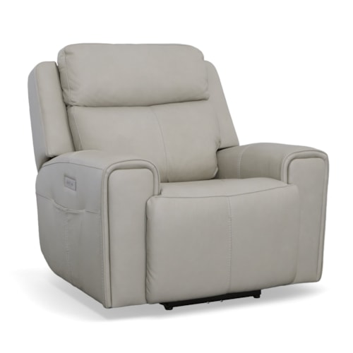 Transitional Power Recliner with Power Headrest & Lumbar