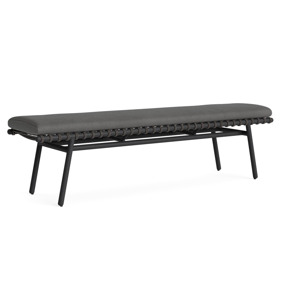 75" Aluminum Dining Bench w/Rope Accent