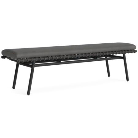 75" Aluminum Dining Bench w/Rope Accent
