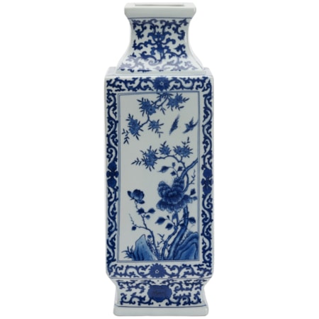 Dynasty Blue And White Landscape Vase