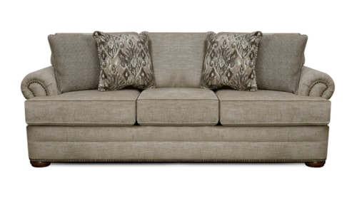 Casual Sofa with Nailhead Trim