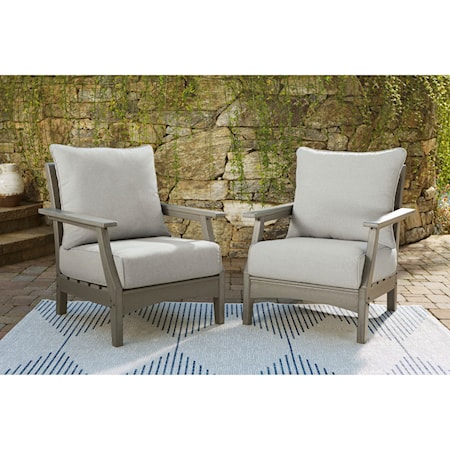 Set of 2 Lounge Chairs w/ Cushion