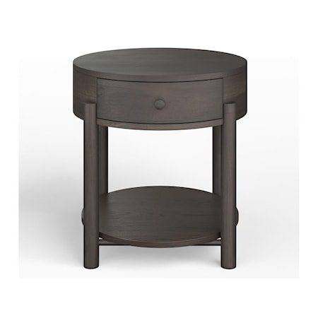 Single Drawer Round End Table