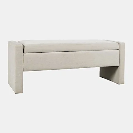 Braun Contemporary Upholstered Storage Bench - Natural