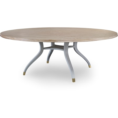 Transitional 71" Round Dining Table