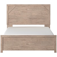 Queen Panel Bed in Rustic Light Finish