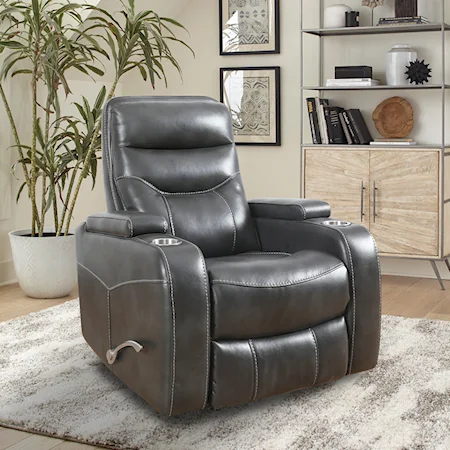 Contemporary Manual Swivel Glider Recliner