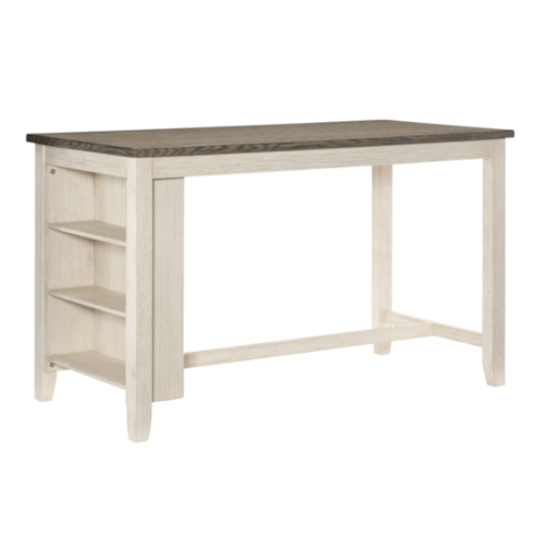 Transitional Counter Height Table with Built-In Display Shelves