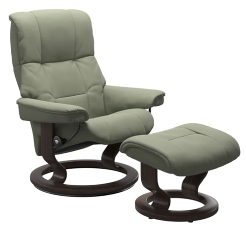 Medium Reclining Chair & Ottoman with Classic Base