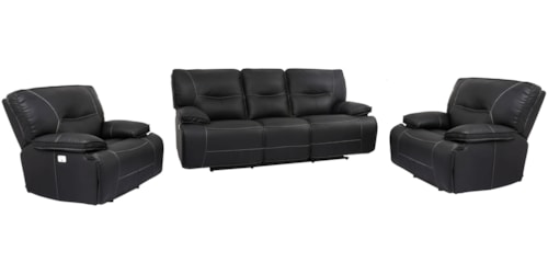 Casual Power Reclining Sofa and Dual Recliners Set with Power Headrests